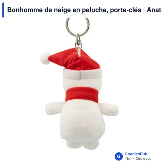 Porte-clés bonhomme de neige en peluche personnalisable avec logo - Image 4