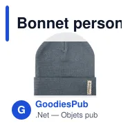 Bonnet personnalisable en coton organique avec logo - Bonnet Daison - Miniature 1