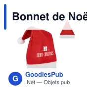 Bonnet de Noël personnalisable en feutre avec logo - Classique rouge - Miniature 1