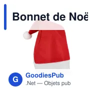 Bonnet de Noël personnalisable en feutre avec logo - Classique rouge - Miniature 2
