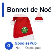 Bonnet de Noël personnalisable en flanelle avec logo - Rouge doux - Miniature 1