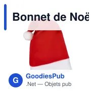 Bonnet de Noël personnalisable en flanelle avec logo - Rouge doux - Miniature 2