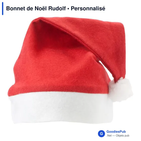 Bonnet de Noël personnalisable avec logo - Rudolf - Image 1