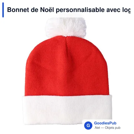 Bonnet de Noël personnalisable avec logo - Eleni