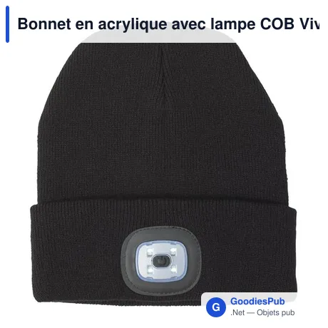 Bonnet en acrylique personnalisable avec lampe COB - Vivianavec logo