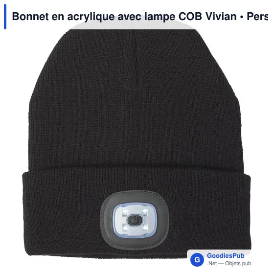 Bonnet en acrylique personnalisable avec lampe COB - Vivianavec logo - Image 1