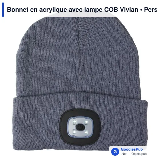 Bonnet en acrylique personnalisable avec lampe COB - Vivianavec logo - Image 2