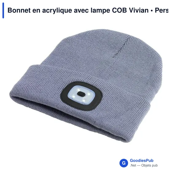 Bonnet en acrylique personnalisable avec lampe COB - Vivianavec logo - Image 6