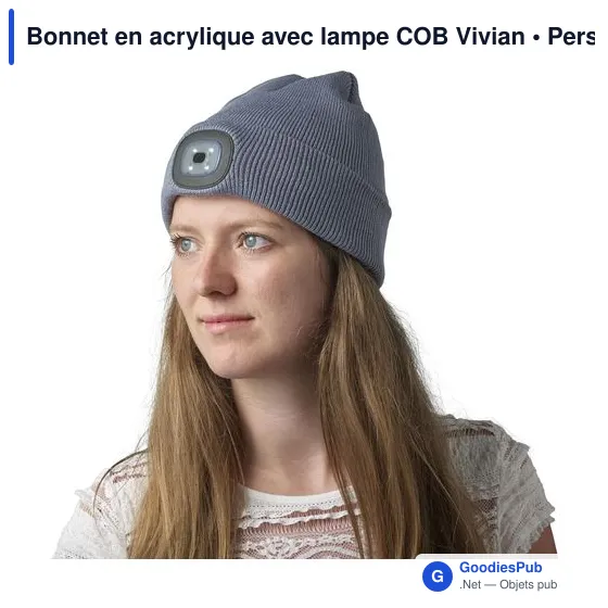Bonnet en acrylique personnalisable avec lampe COB - Vivianavec logo - Image 7