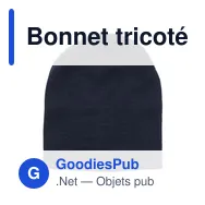 Bonnet tricoté personnalisable en polyester rPET avec logo - Jayden - Miniature 1