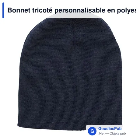 Bonnet tricoté personnalisable en polyester rPET avec logo - Jayden