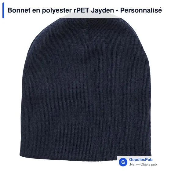 Bonnet tricoté personnalisable en polyester rPET avec logo - Jayden - Image 11