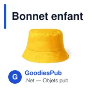 Bonnet enfant personnalisable en coton avec logo - Timon - Miniature 1
