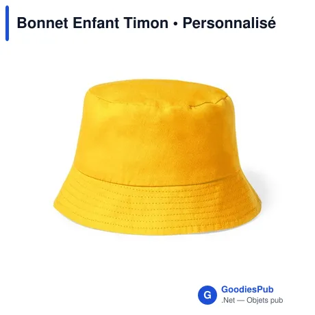Bonnet enfant personnalisable en coton avec logo - Timon