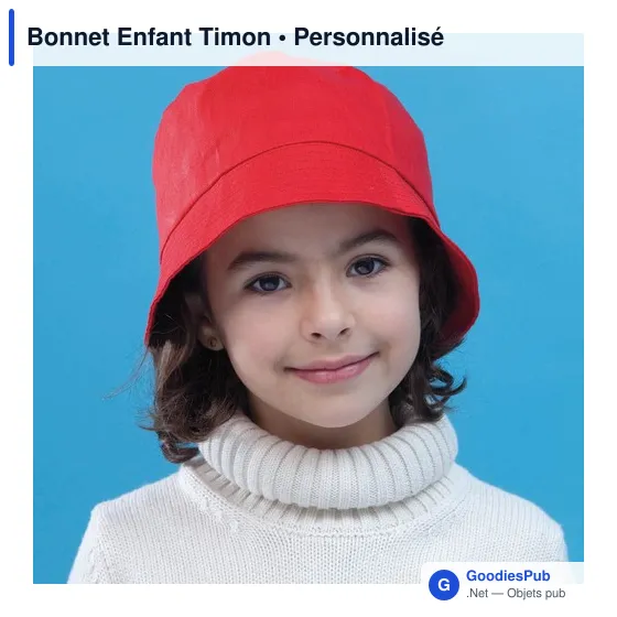 Bonnet enfant personnalisable en coton avec logo - Timon - Image 3