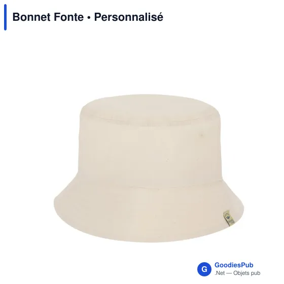 Bonnet personnalisable en coton biologique avec logo - Bonnet Fonte - Image 1