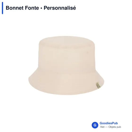 Bonnet personnalisable en coton biologique avec logo - Bonnet Fonte - Image 2