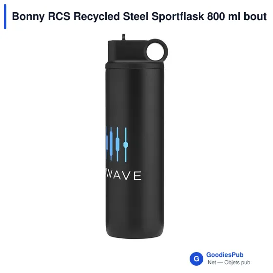 Bouteille isotherme personnalisable Bonny RCS en acier inoxydable recycléavec logo - Image 2