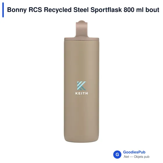 Bouteille isotherme personnalisable Bonny RCS en acier inoxydable recycléavec logo - Image 12