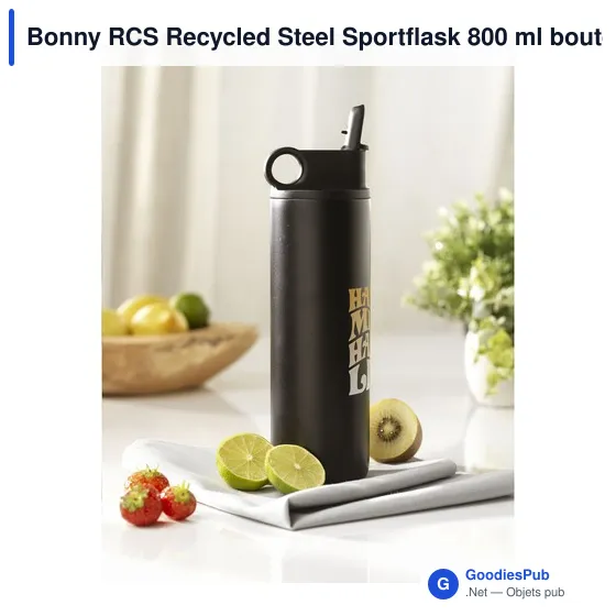 Bouteille isotherme personnalisable Bonny RCS en acier inoxydable recycléavec logo - Image 7
