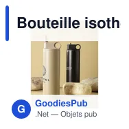 Bouteille isotherme personnalisable Bonny RCS en acier inoxydable recycléavec logo - Miniature 8