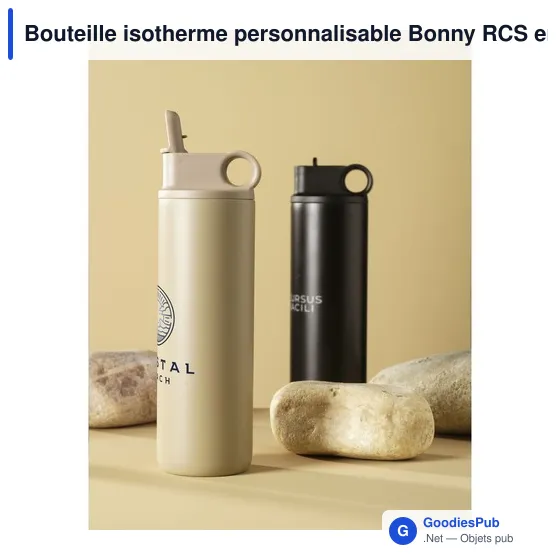 Bouteille isotherme personnalisable Bonny RCS en acier inoxydable recycléavec logo - Image 8
