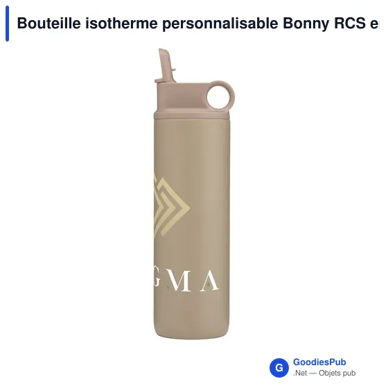 Bouteille isotherme personnalisable Bonny RCS en acier inoxydable recycléavec logo - Image 9