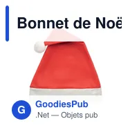 Bonnet de Noël personnalisable avec logo pour entreprises - Miniature 1