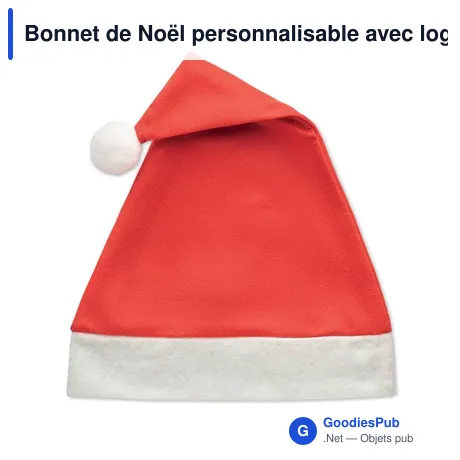 Bonnet de Noël personnalisable avec logo pour entreprises