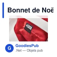 Bonnet de Noël personnalisable avec logo pour entreprises - Miniature 3
