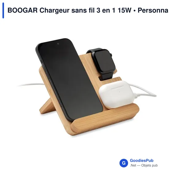 BOOGAR Chargeur sans fil 3 en 1 15W - Image 3