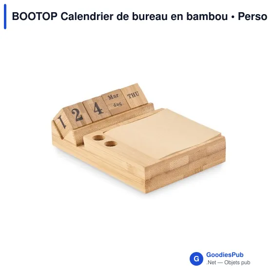 BOOTOP Calendrier de bureau en bambou - Image 1