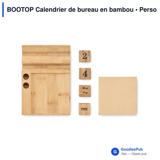 BOOTOP Calendrier de bureau en bambou - Image 3