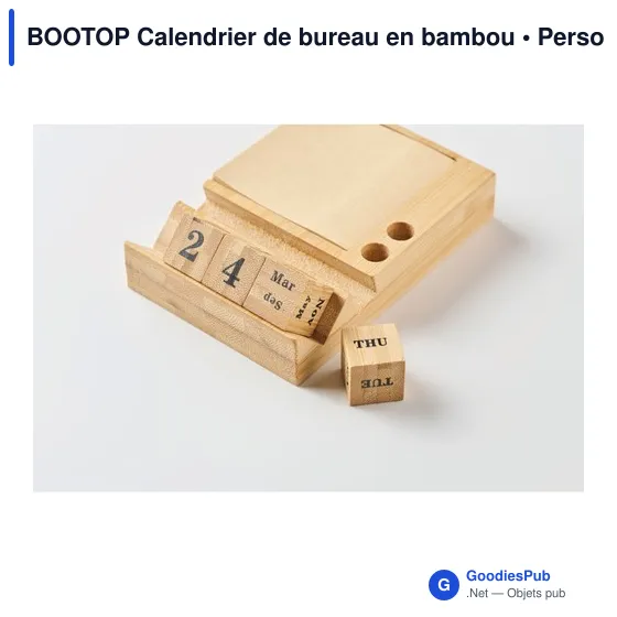 BOOTOP Calendrier de bureau en bambou - Image 5