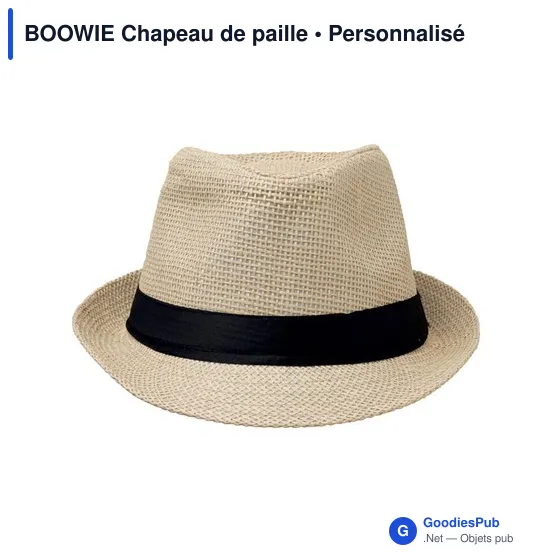 Chapeau de paille personnalisable avec logo - BOOWIE - Image 2