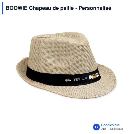 Chapeau de paille personnalisable avec logo - BOOWIE - Image 3