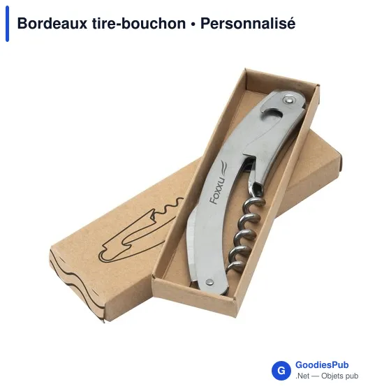 Tire-bouchon personnalisable Bordeaux avec logo - Accessoire vin - Image 1