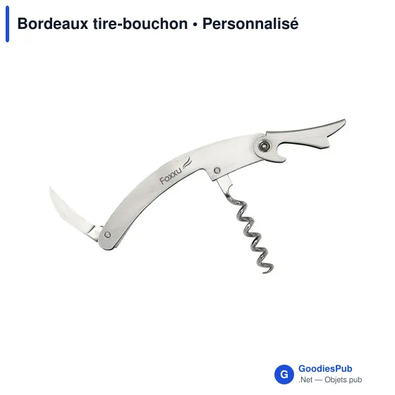 Tire-bouchon personnalisable Bordeaux avec logo - Accessoire vin - Image 2