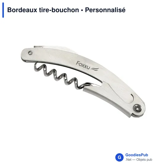 Tire-bouchon personnalisable Bordeaux avec logo - Accessoire vin - Image 3