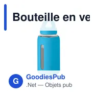 Bouteille en verre borosilicate personnalisable avec logo - BORIS - Miniature 1