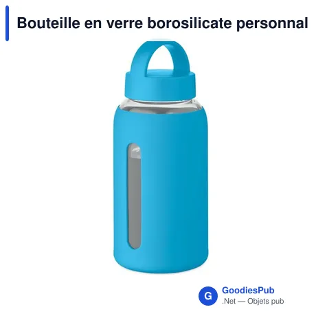 Bouteille en verre borosilicate personnalisable avec logo - BORIS