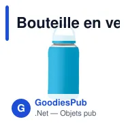 Bouteille en verre borosilicate personnalisable avec logo - BORIS - Miniature 2