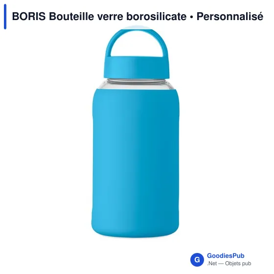 Bouteille en verre borosilicate personnalisable avec logo - BORIS - Image 2