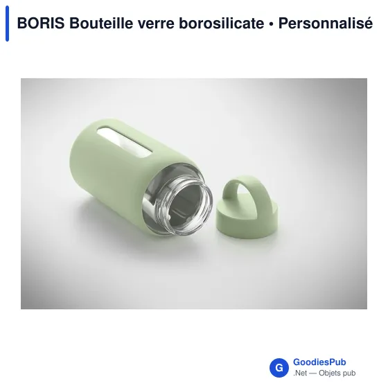 Bouteille en verre borosilicate personnalisable avec logo - BORIS - Image 11