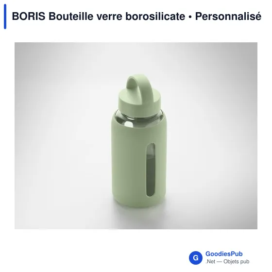 Bouteille en verre borosilicate personnalisable avec logo - BORIS - Image 12