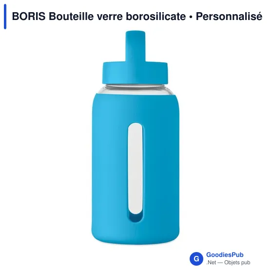 Bouteille en verre borosilicate personnalisable avec logo - BORIS - Image 3