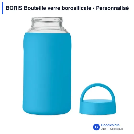 Bouteille en verre borosilicate personnalisable avec logo - BORIS - Image 4