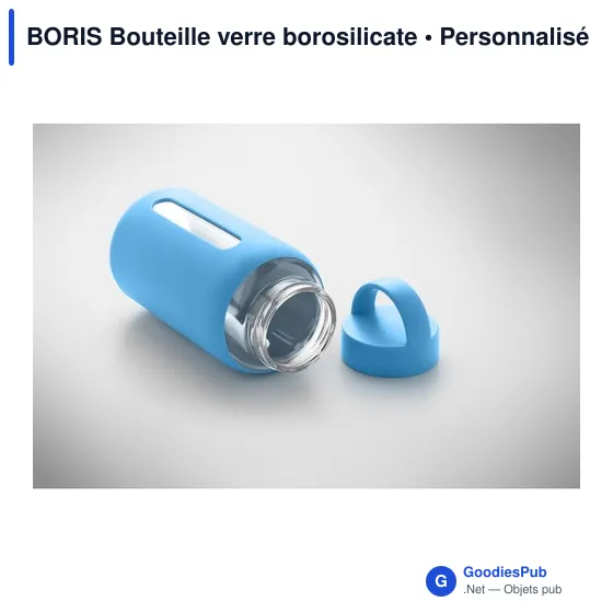 Bouteille en verre borosilicate personnalisable avec logo - BORIS - Image 5