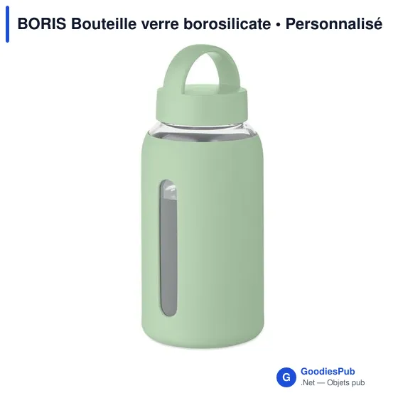 Bouteille en verre borosilicate personnalisable avec logo - BORIS - Image 7