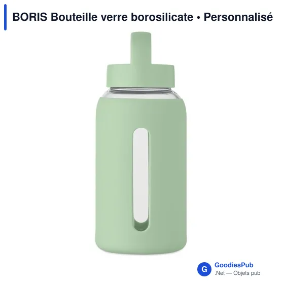 Bouteille en verre borosilicate personnalisable avec logo - BORIS - Image 9